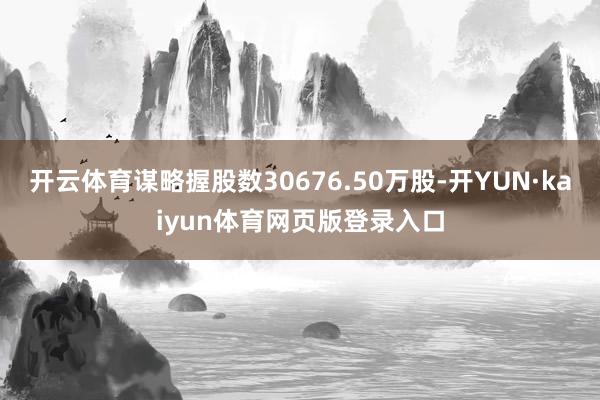 开云体育谋略握股数30676.50万股-开YUN·kaiyun体育网页版登录入口