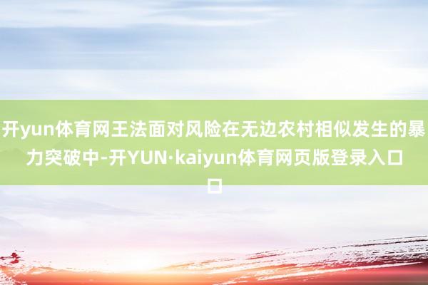 开yun体育网王法面对风险在无边农村相似发生的暴力突破中-开YUN·kaiyun体育网页版登录入口
